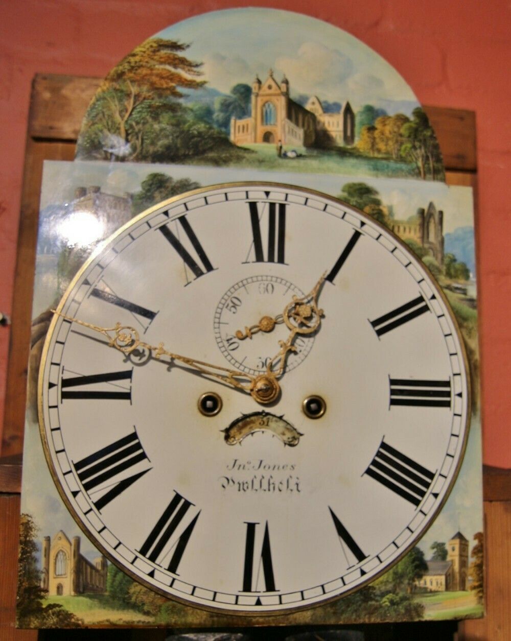 Large 19th Century Mahogany 8 Day Arch Dial Longcase Clock ' John Jones , Pwllheli' photo vintage