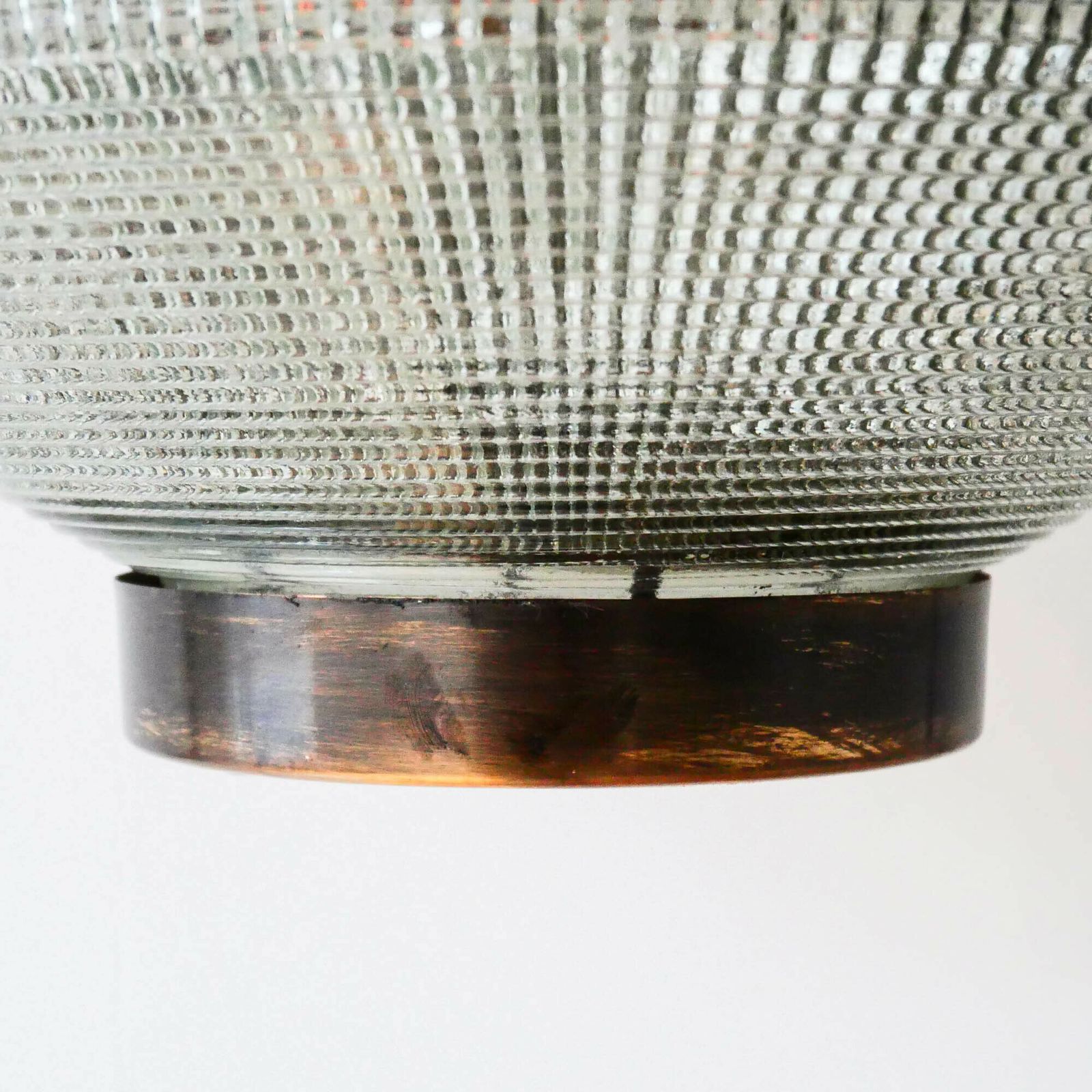 “Ellipse” Pendant Light In Glass And Patinated Brass. photo buy