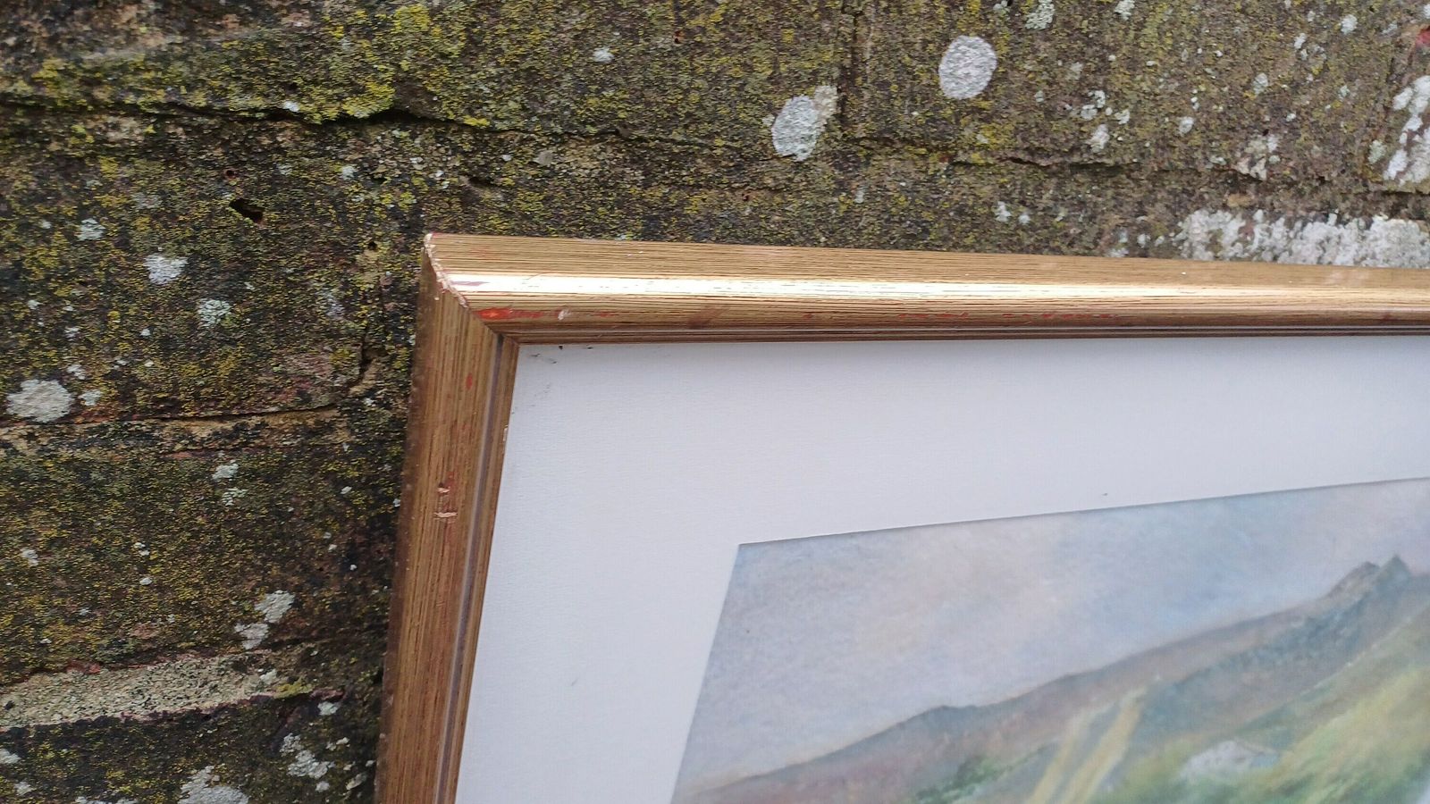 Superb Signed Large Watercolour Print Manuel Susperregui Gold Wooden Glazed Frame. photo for sale