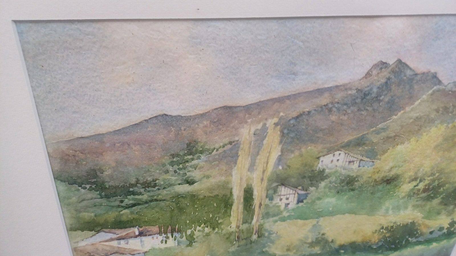 Superb Signed Large Watercolour Print Manuel Susperregui Gold Wooden Glazed Frame. photo 98.0
