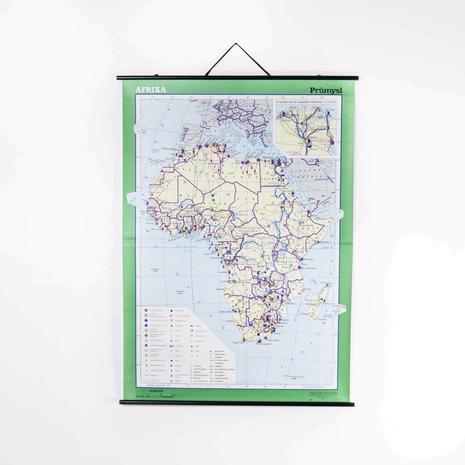 Late 20th Century Educational Geographic Map – African Industry (1728.1)