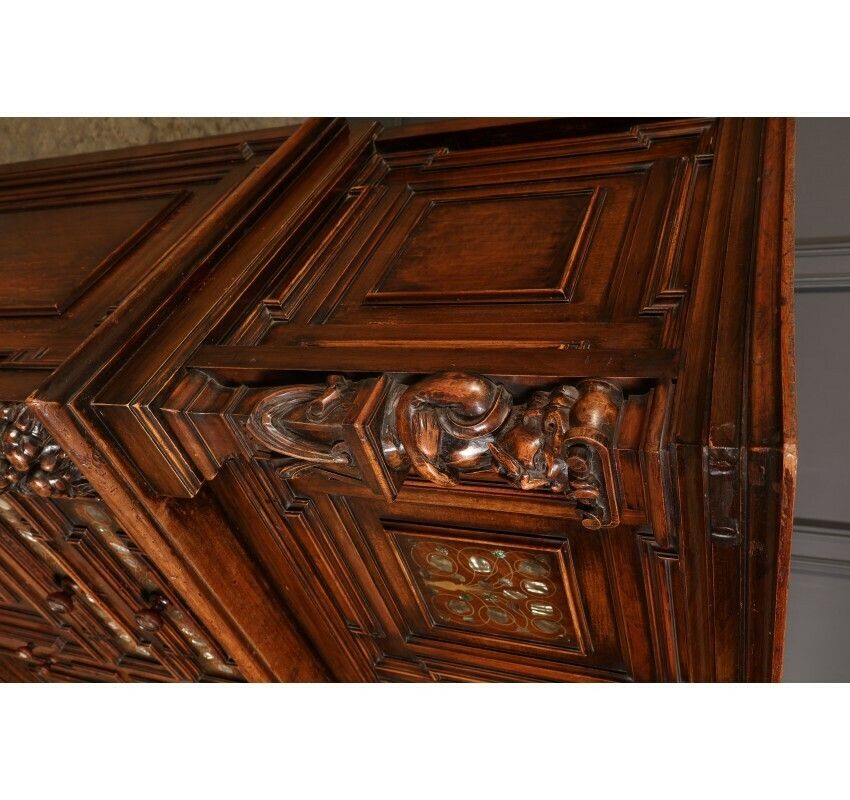 19th Century Walnut & Mother Of Pearl Inlaid Dresser photo for sale