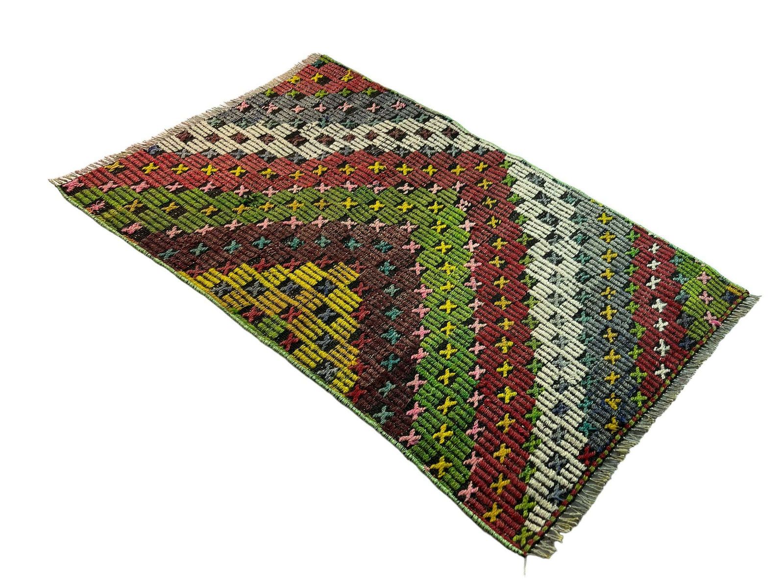 Turkish Mini Kilim Rug ,Vintage Anatolian Turkish Kelim 97 X 65 Cm photo vintage