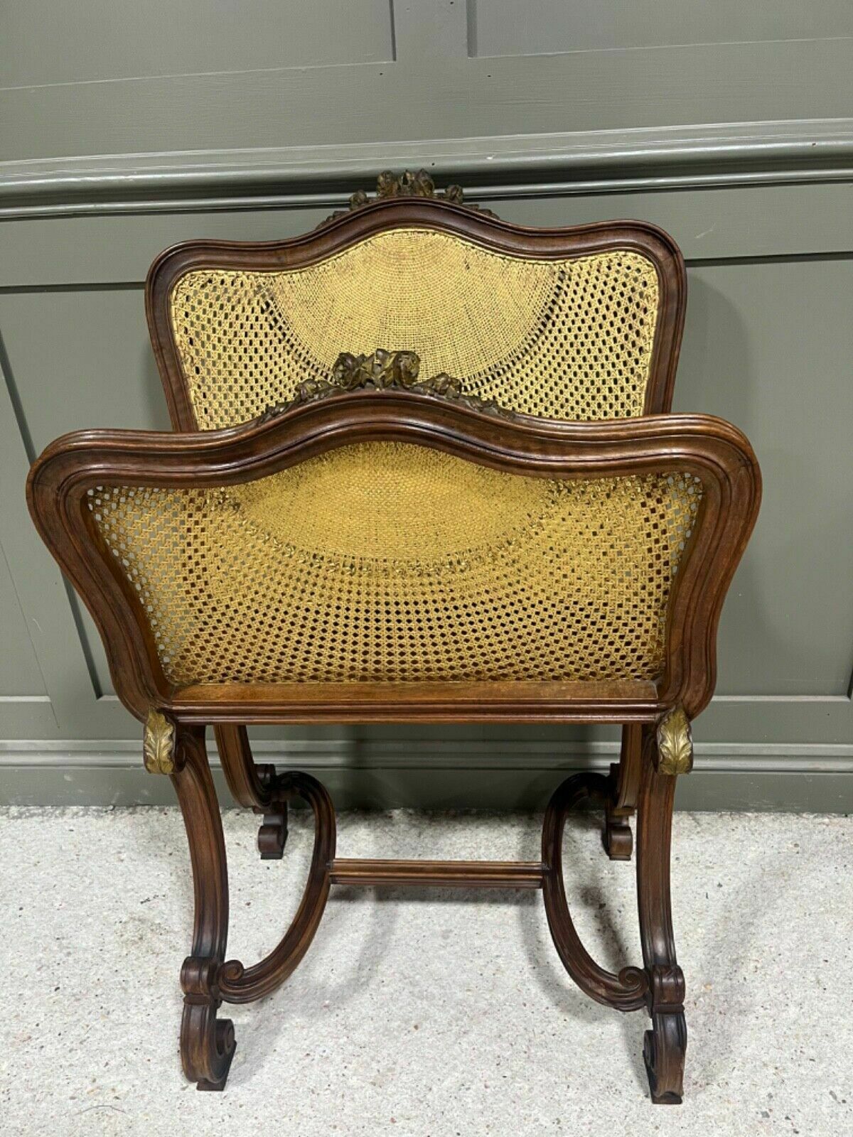 Antique Canterbury Circa 1860’s Carved Mahogany With Cane Unusual Item