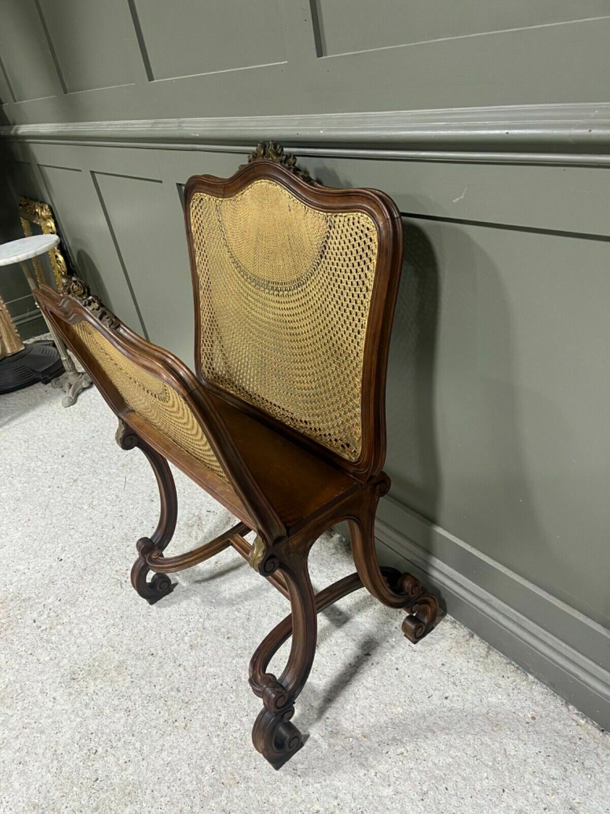 Antique Canterbury Circa 1860’s Carved Mahogany With Cane Unusual Item photo 599.0
