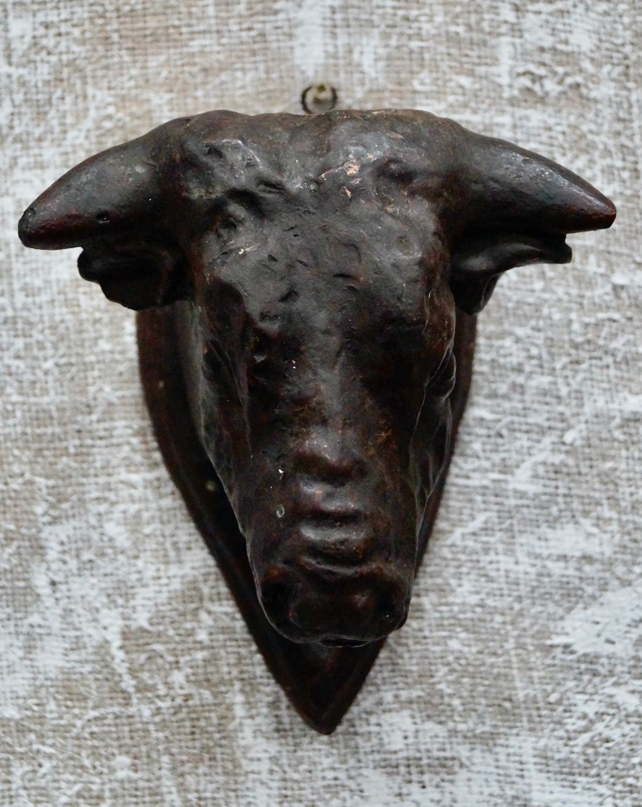 Antique French Boucherie  Bull Heads photo furniture