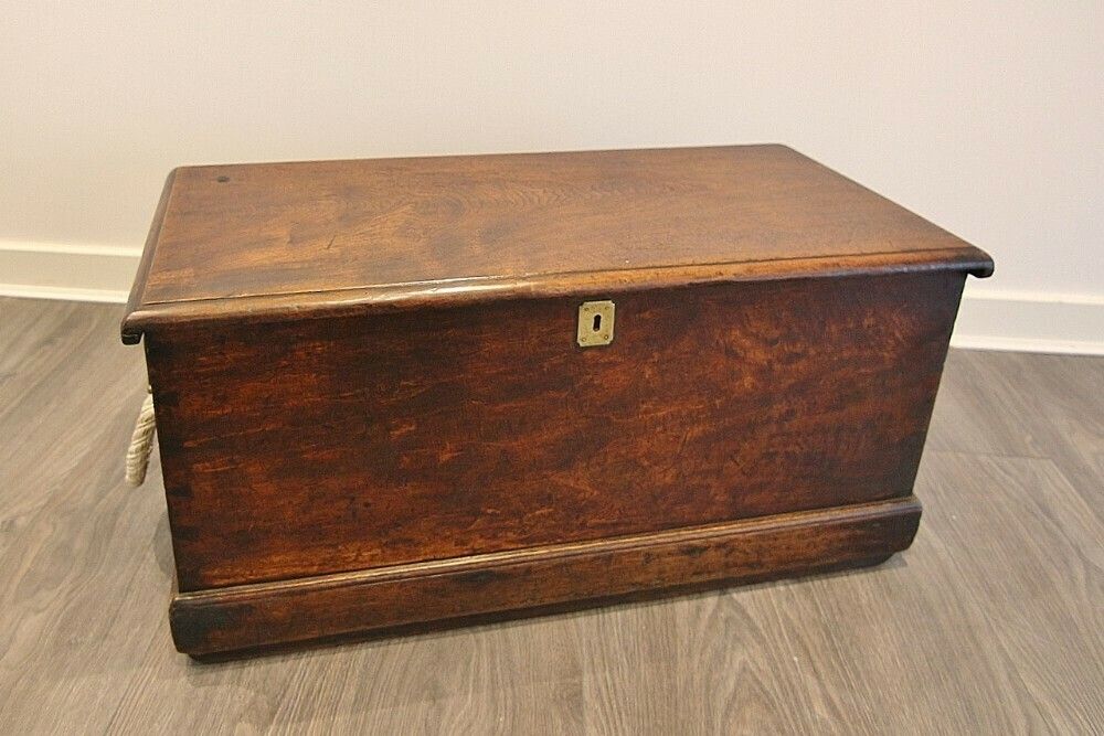 Superb Late Georgian Camphorwood Sloped Sailors Chest / Box