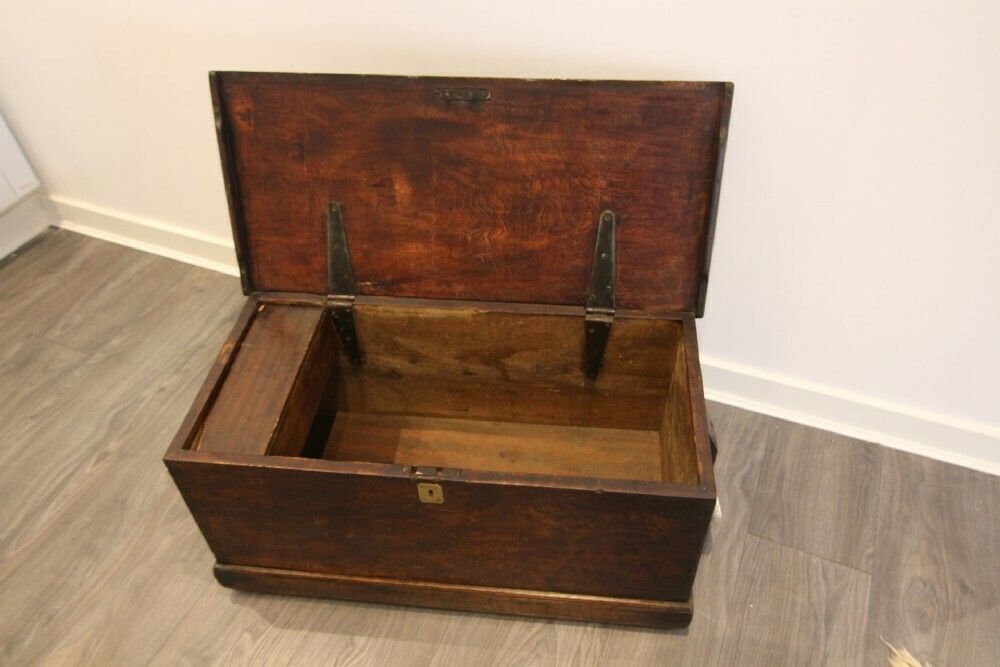 photo for sale Superb Late Georgian Camphorwood Sloped Sailors Chest / Box