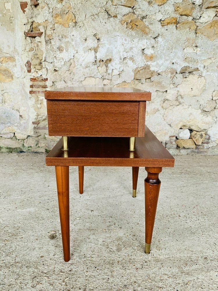 Mid Century Scandinavian Style Nightstand With Drawer , 1960s photo vintage