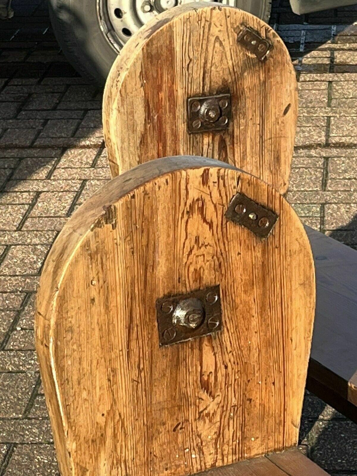 Pair Of Huge Antique Pine Benches In Length. Interior Designer Pieces photo furniture