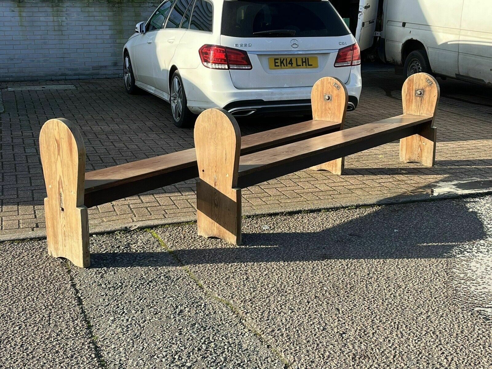 Pair Of Huge Antique Pine Benches In Length. Interior Designer Pieces photo vintage