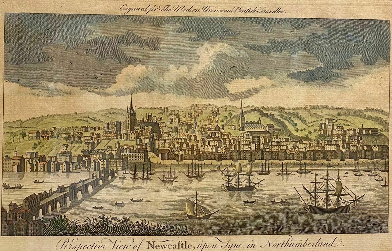 Ancienne Gravure, Vue Sur Le Port De Newcastle Au Début Du Xxe Siècle photo for sale