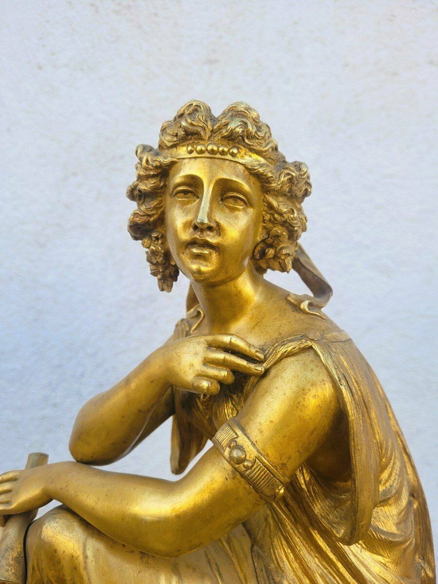 Picard, Gilt Bronze Trim, Muse Of Music, 19th Century photo furniture