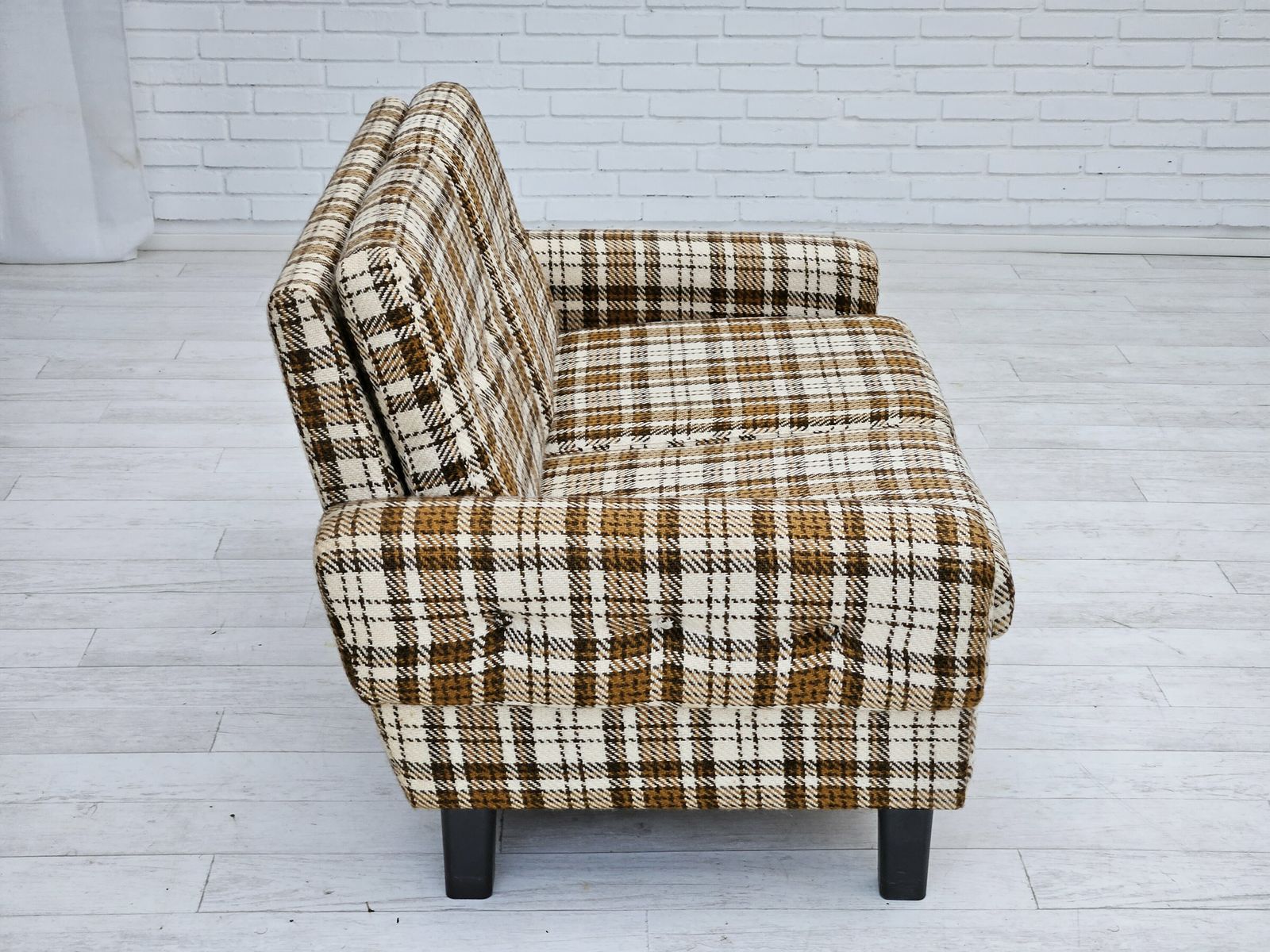 photo for sale 1970s, Danish 2 Seater Sofa, Original Very Good Condition, Furniture Wool.