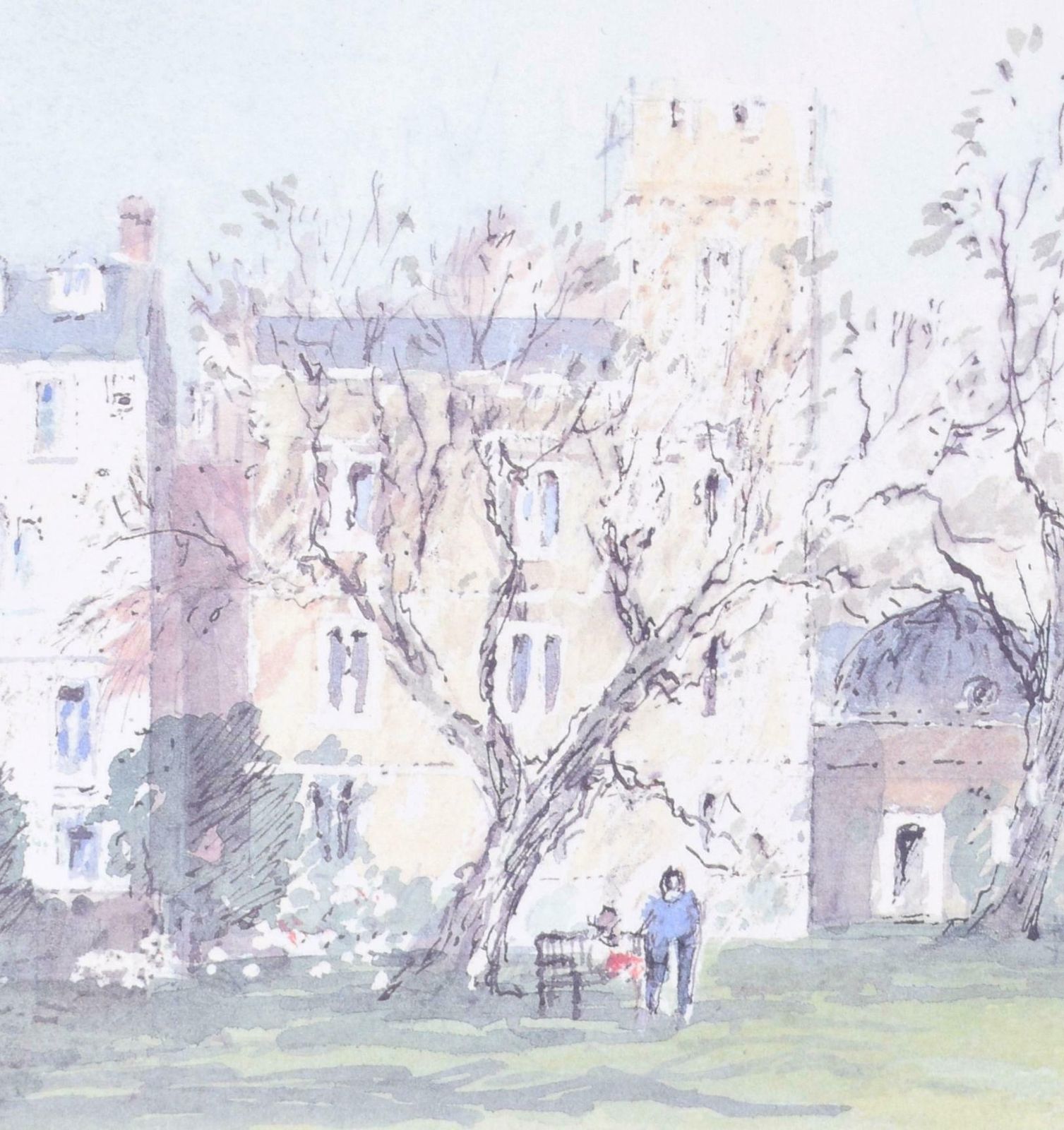 Hugh Casson University College, Oxford Fellows' Garden Lithograph By Hugh Casson 1991 photo for sale
