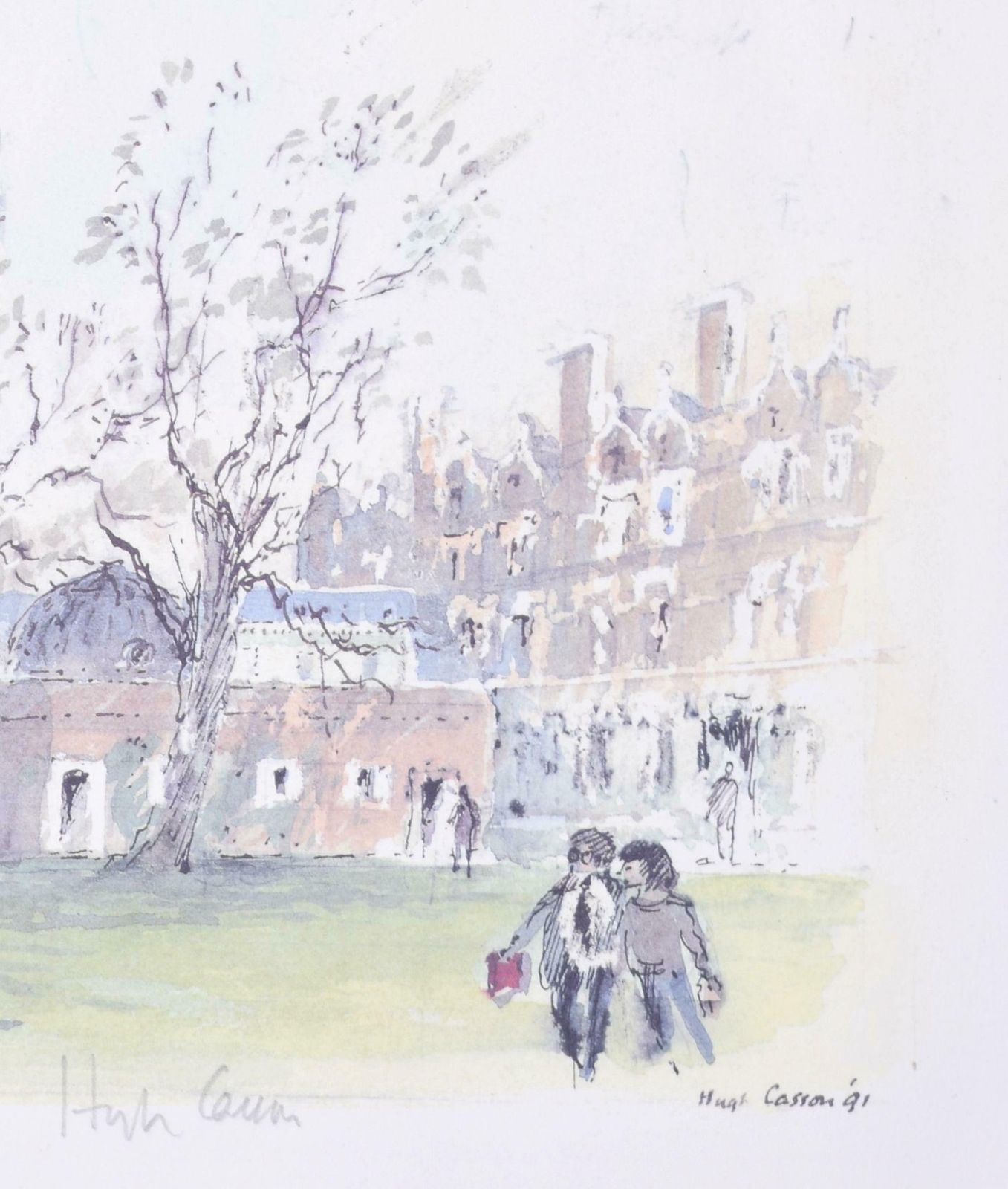 Hugh Casson University College, Oxford Fellows' Garden Lithograph By Hugh Casson 1991 photo Art