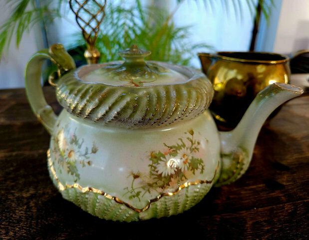 Opulent, Large, Art Nouveau, Antique Teapot By Grimwade Bros Pottery, England photo for sale