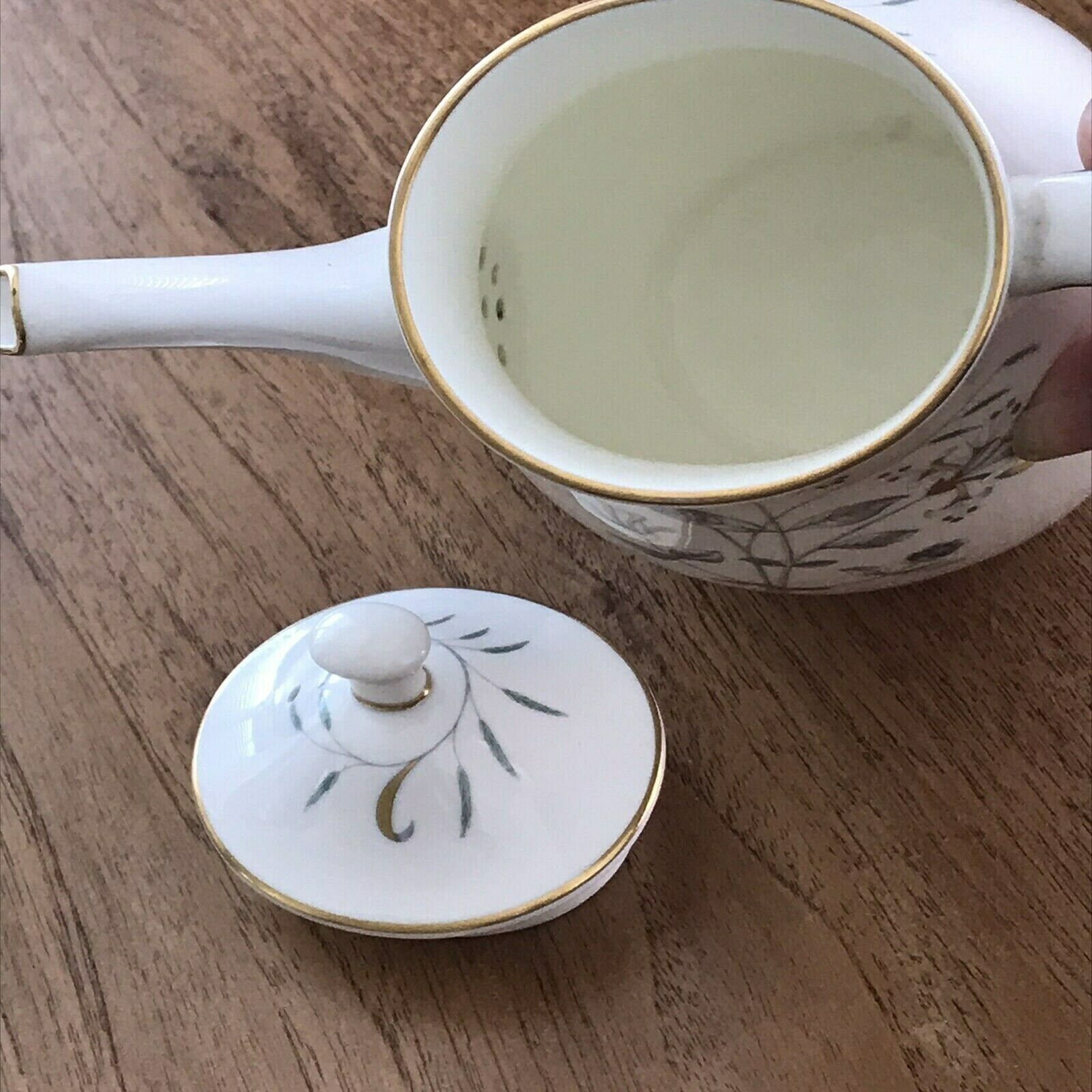 Wedgwood Honeysuckle Grey Coffee Espresso Set Pot Jug 4 X Cups & Saucers 50s photo vintage
