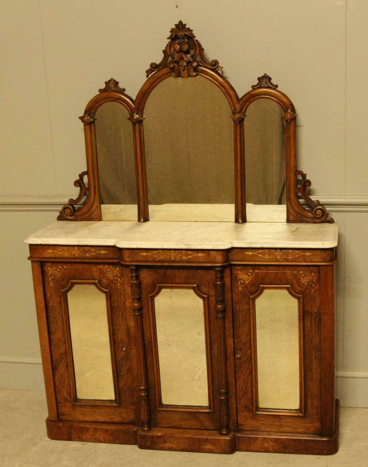 Victorian Burr Walnut Credenza photo for sale