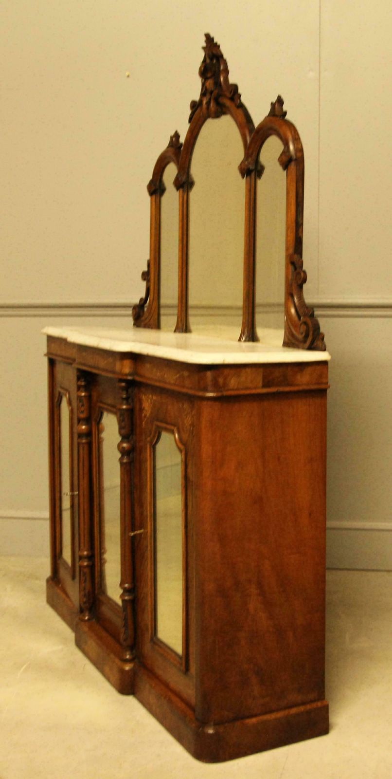 photo furniture Victorian Burr Walnut Credenza