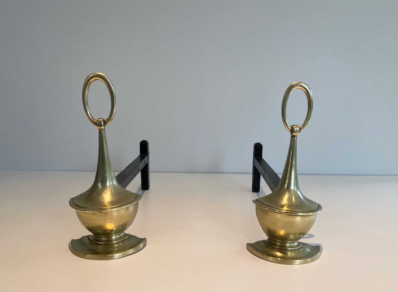 Pair Of Neoclassical Style Bronze Andirons photo furniture