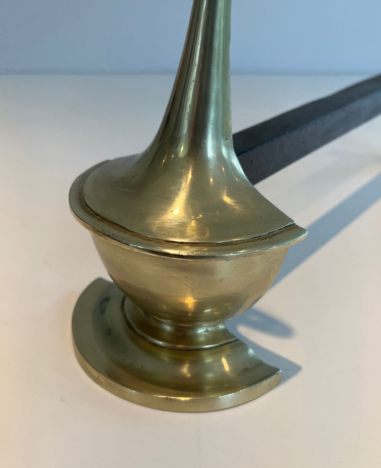 Home Fixtures Pair Of Neoclassical Style Bronze Andirons photo