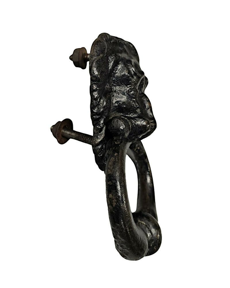 A Fabulous 19th Century Cast Iron Lion Head Door Knocker photo Home Fixtures