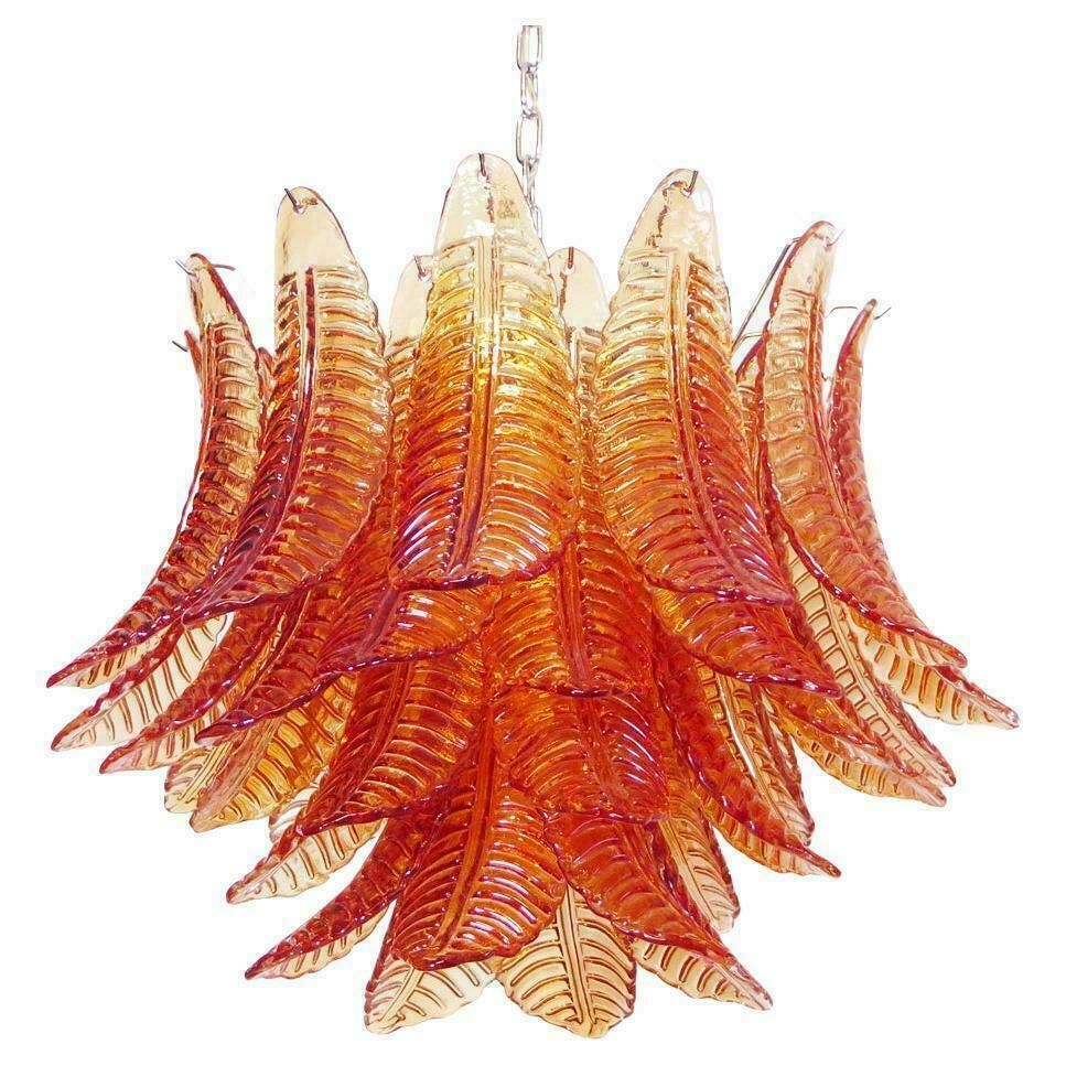 Wonderful And Elegant Italian Murano Felci Glass Chandelier