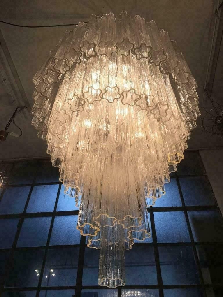 Pair Of Italian Tronchi Chandeliers In The Style Toni Zuccheri For Venini Murano photo vinterior