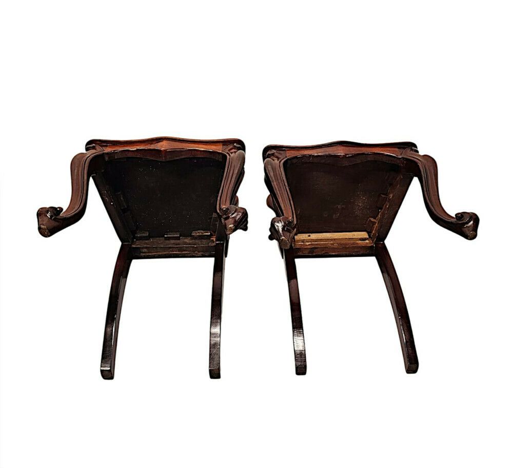 A Stunning Pair Of 19th Century Hall Chairs photo 1551.8337000000001
