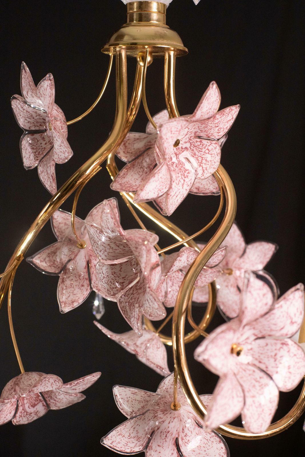 photo vinterior Delicious Pink Flowers Murano Chandelier, 1970s