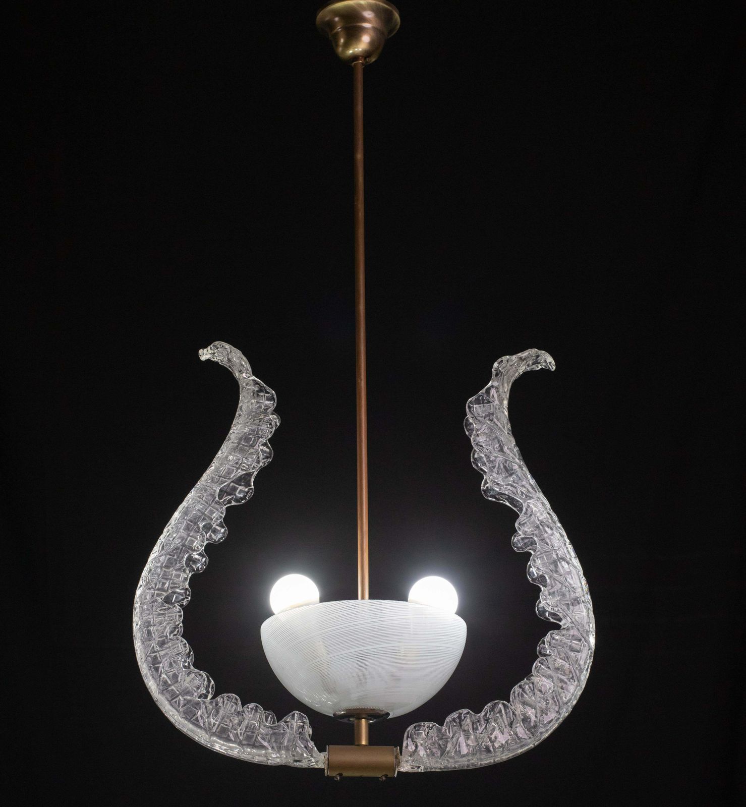 Art Decò Vintage Pendant Murano Glass By Barovier E Toso, 1940s photo furniture