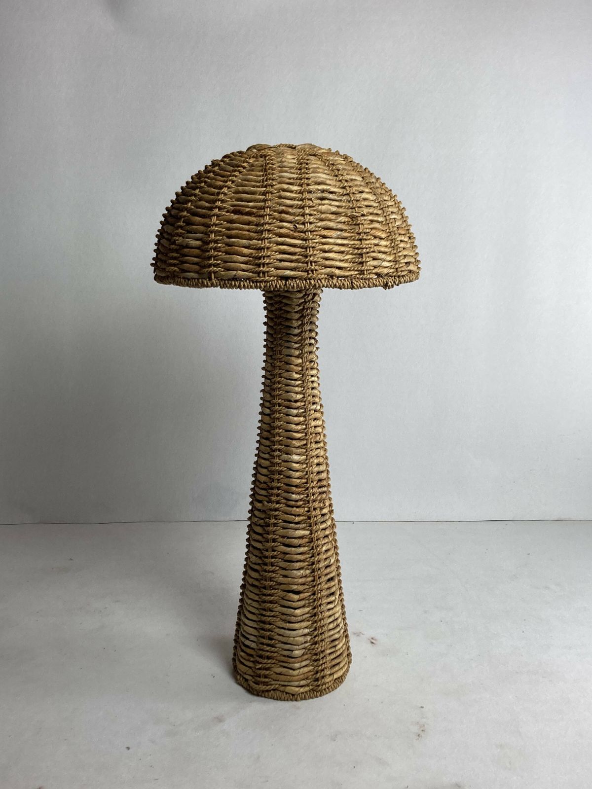 Rattan Woven Banana Leaf Mushroom Floor Lamp, 1960s photo furniture