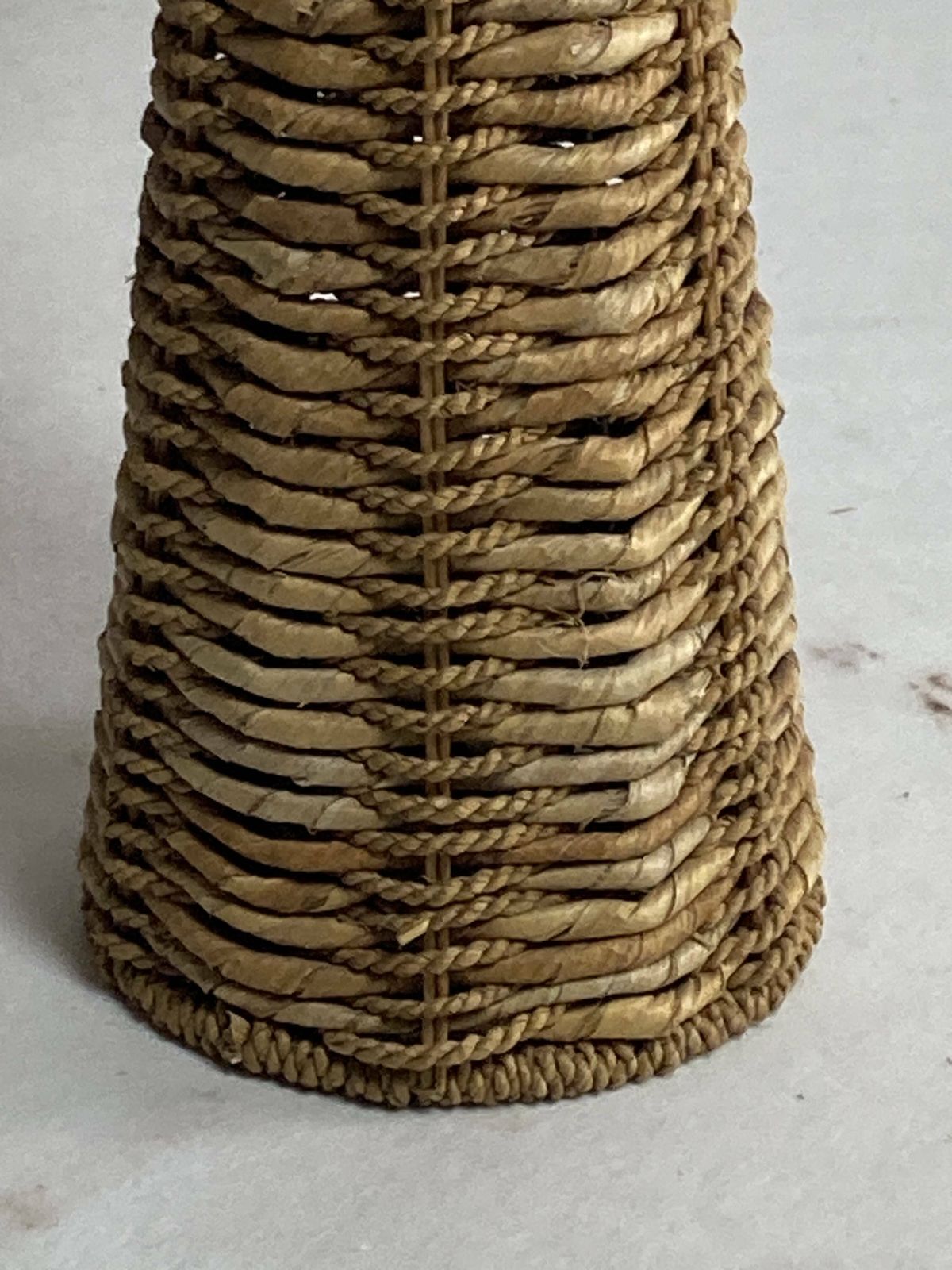photo furniture Rattan Woven Banana Leaf Mushroom Floor Lamp, 1960s