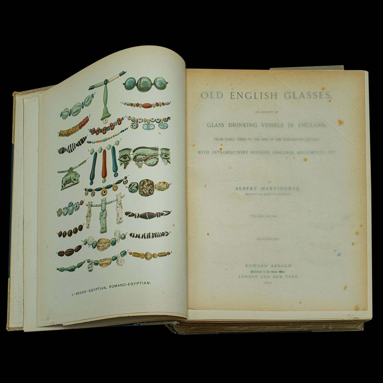 Antique Reference Book, Old English Glasses, Hartshorne, History, Victorian photo Home Decor
