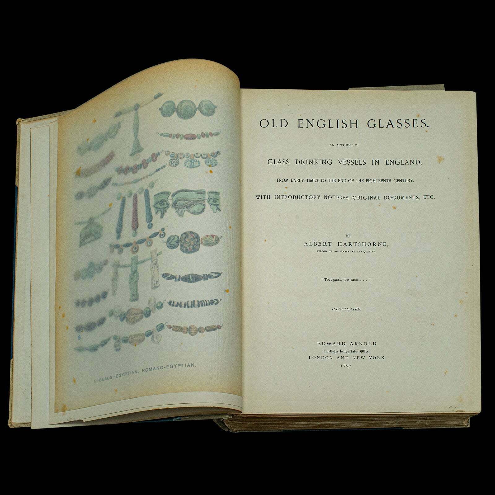 Antique Reference Book, Old English Glasses, Hartshorne, History, Victorian photo 795.0