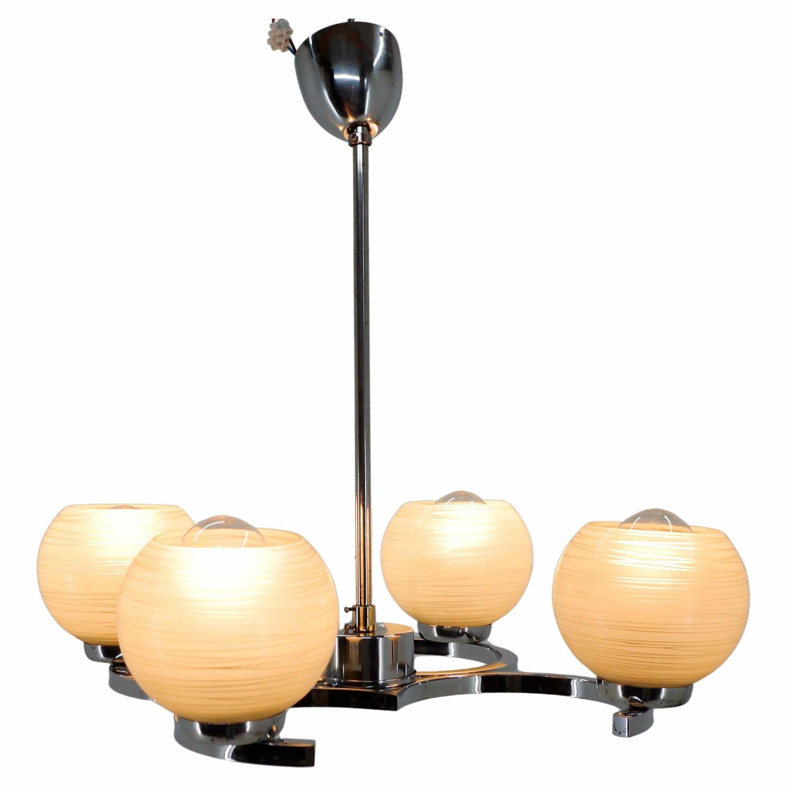 Mid Century Chandelier By Napako, 1950s, Restored