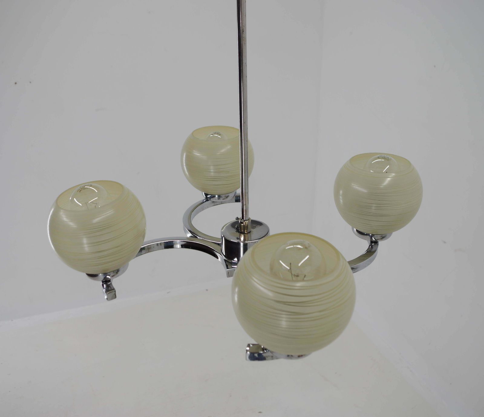 Mid Century Chandelier By Napako, 1950s, Restored photo vintage