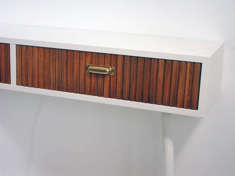 Midcentury Italian Oak And White Lacquered Chest Of Drawers, 1950s photo vintage