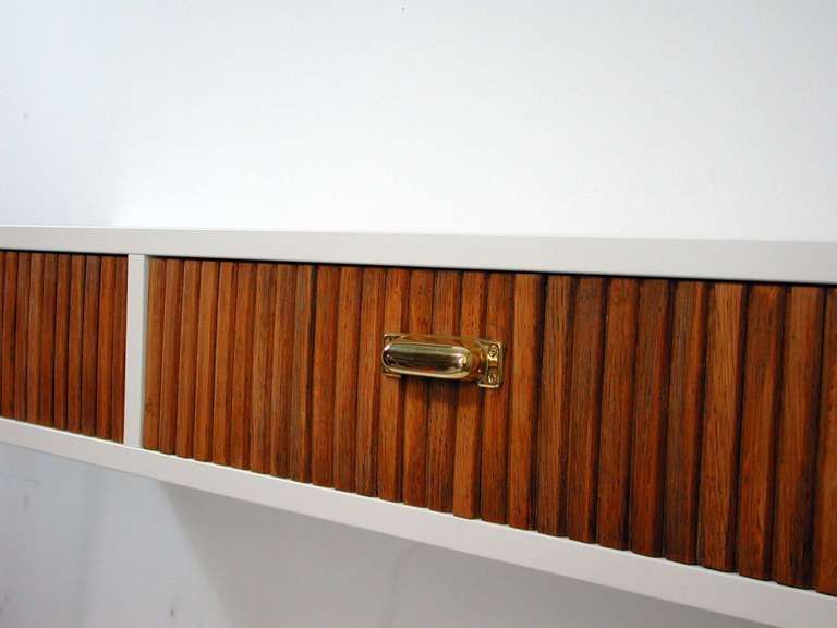 photo furniture Midcentury Italian Oak And White Lacquered Chest Of Drawers, 1950s