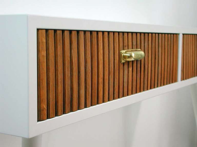photo for sale Midcentury Italian Oak And White Lacquered Chest Of Drawers, 1950s