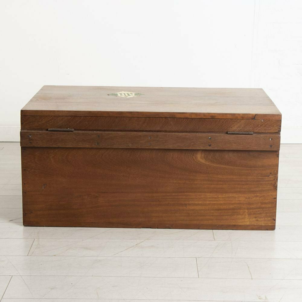 Air Cargo Packing Crate In East African Mahogany C.1970s photo vinterior
