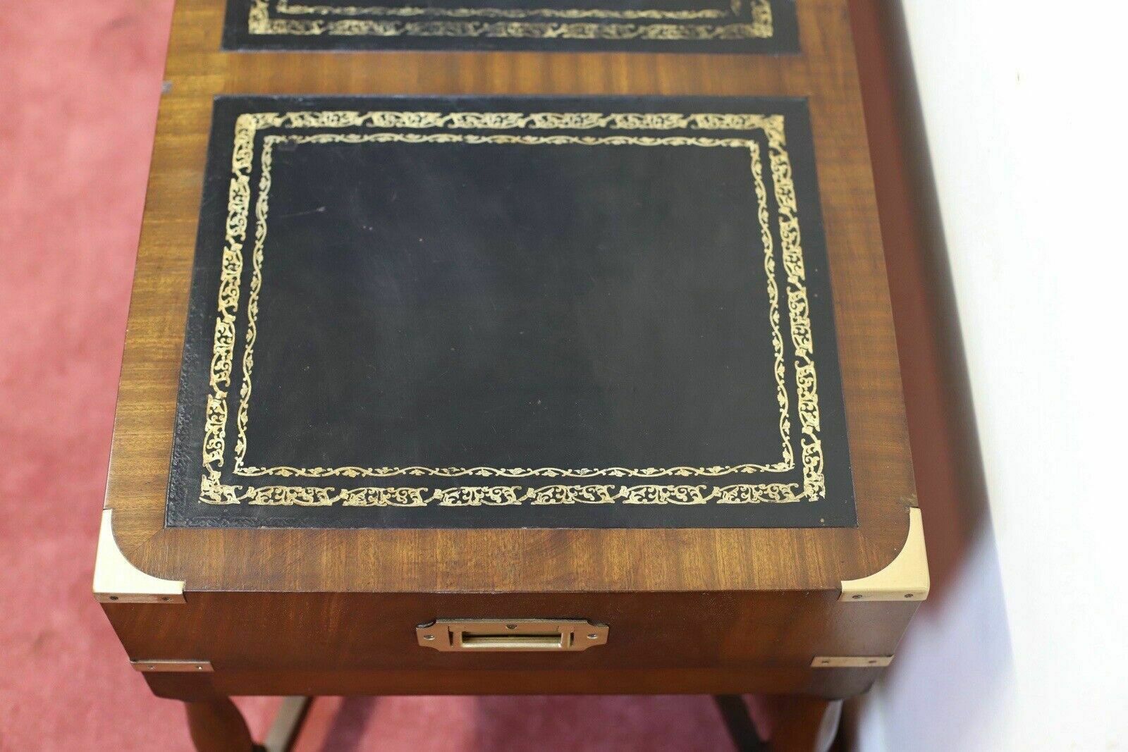 Stunning Vintage Mahogany And Brass Military Campaign Coffee Table photo buy