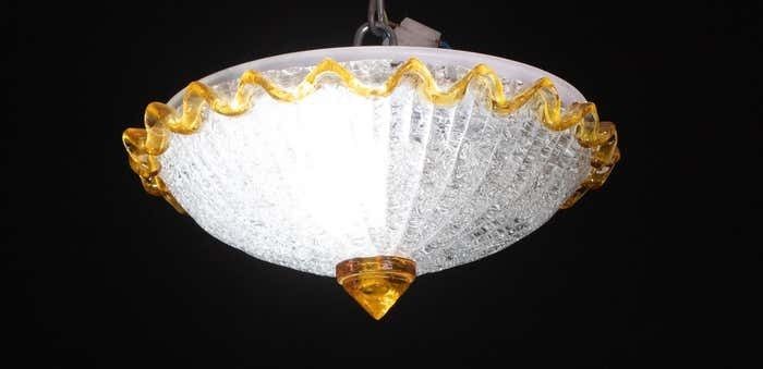 Charming Italian Orange Murano Glass Ceiling Fixture, Murano, 1960 photo furniture