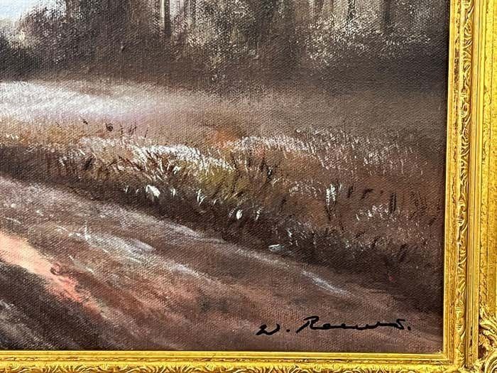 photo vintage Wendy Reeves Winter Mist At A Farm In The English Countryside By 20th Century British Artist