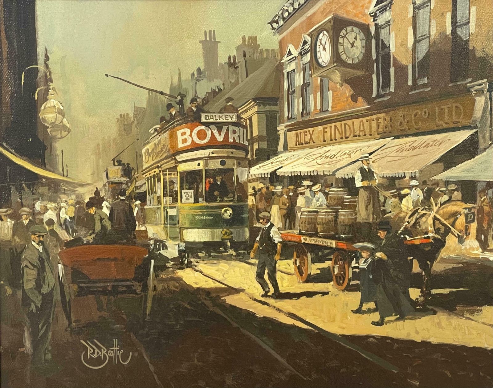 Robert D Beattie Oil Painting Of Kingstown Dublin In 1910 By Modern Impressionist Irish Artist  1950 Circa photo 3975.0