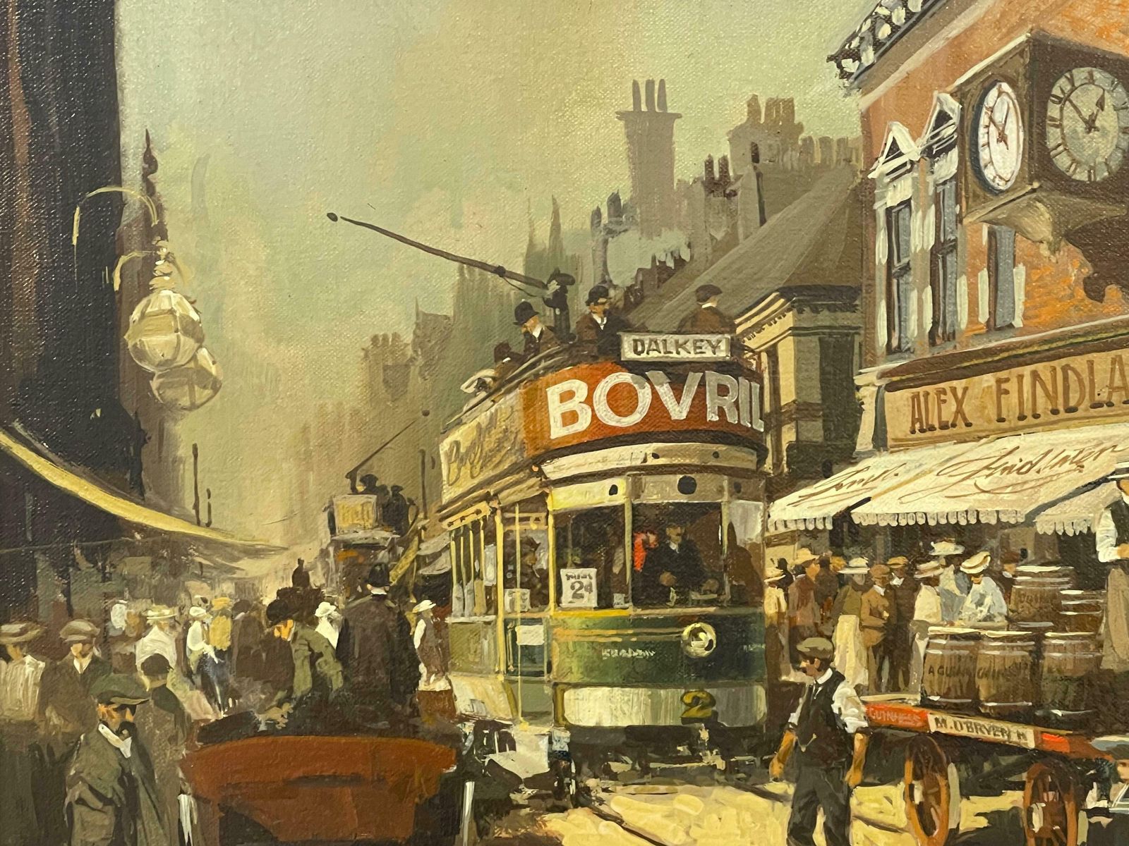 Robert D Beattie Oil Painting Of Kingstown Dublin In 1910 By Modern Impressionist Irish Artist  1950 Circa photo vinterior