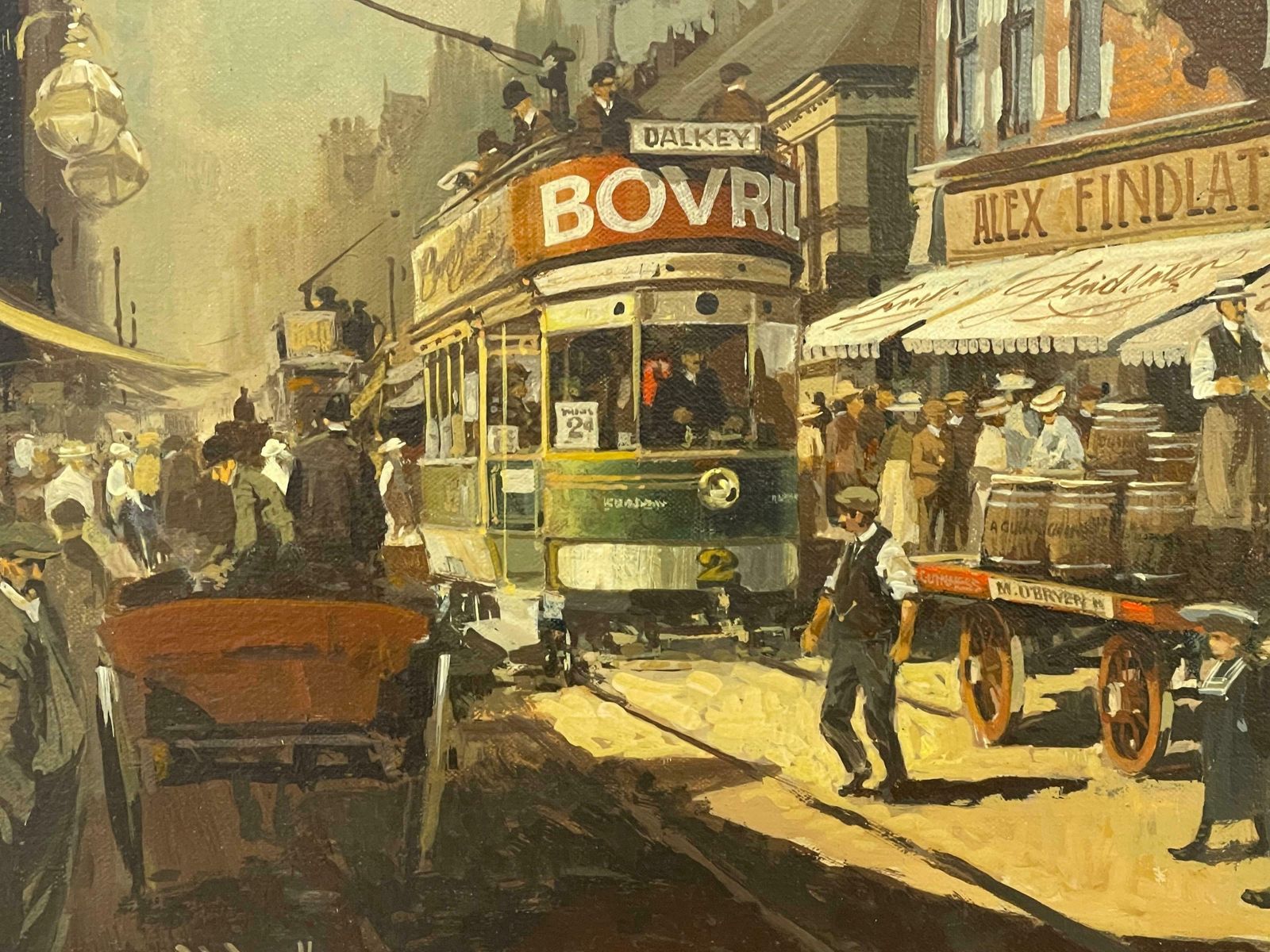 Robert D Beattie Oil Painting Of Kingstown Dublin In 1910 By Modern Impressionist Irish Artist  1950 Circa photo buy