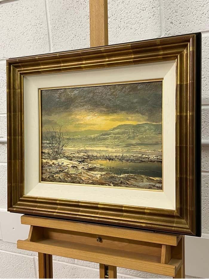 Joop Smits Painting Of The Winter Sunshine With Mountain Lake By 20th Century Dutch Artist 1995 Circa photo Art