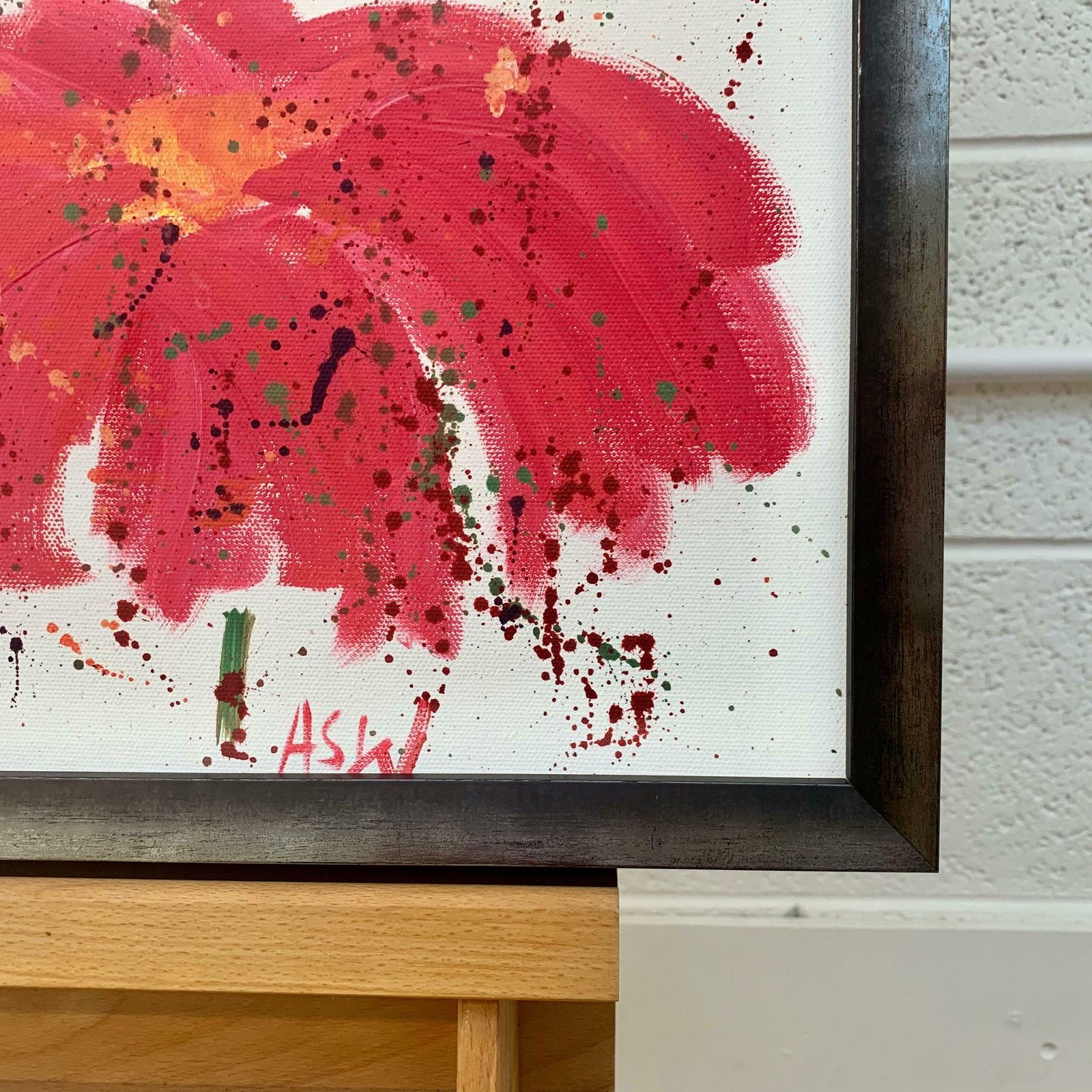 Angela Wakefield Abstract Red & Pink Flowers On A White Background By Contemporary British Artist 2006 photo vintage